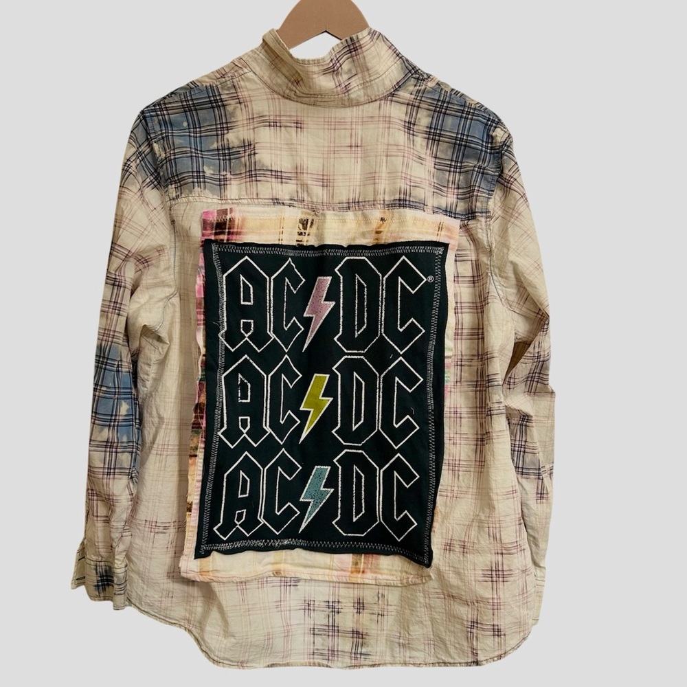ACDC custom original ONE OF A KIND oversized flannel creation by Rachelle